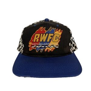 Vintage RWFC Rusty Wallace Fan Club Checkered SnapBack Hat